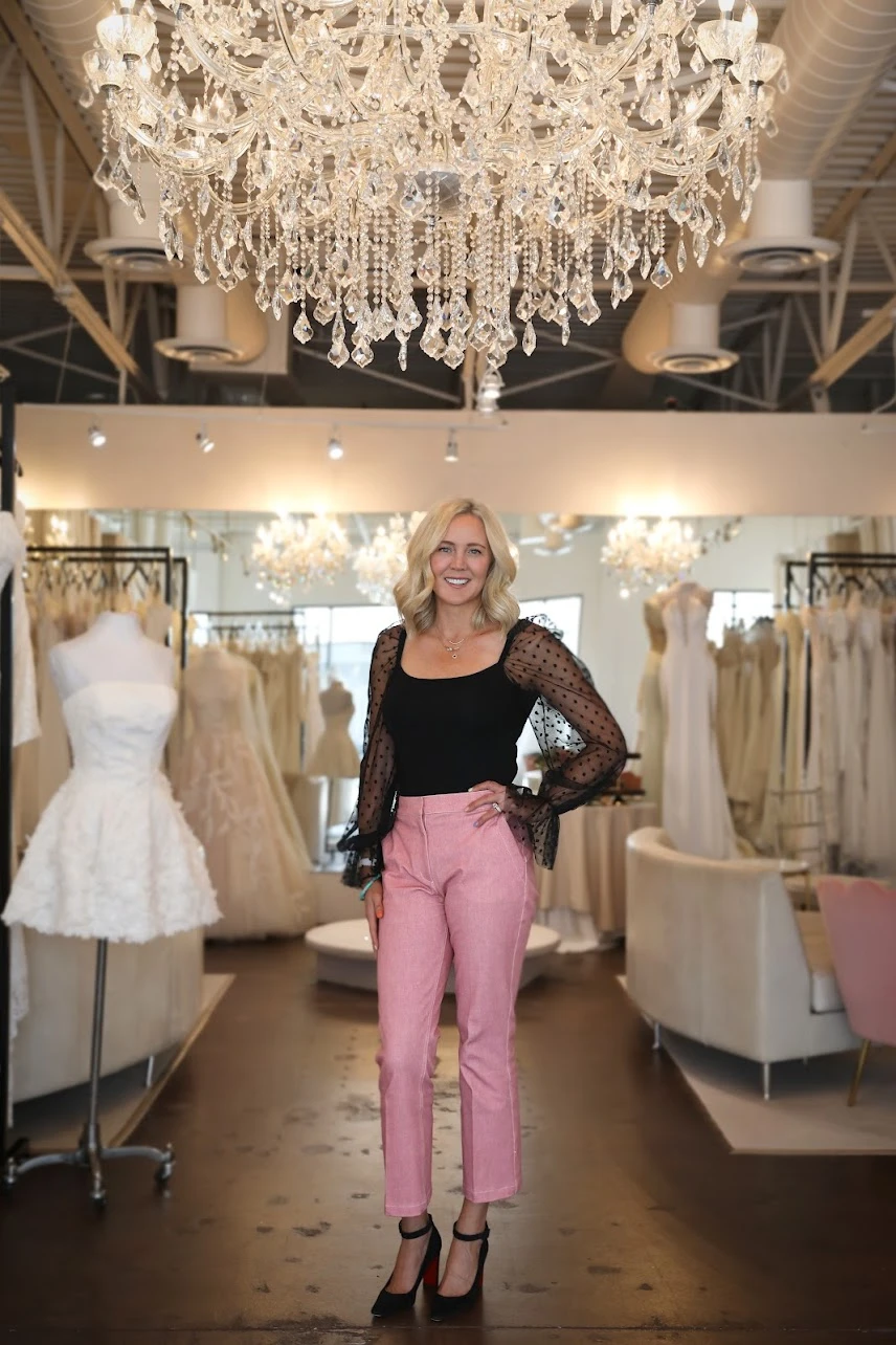 Lael Harlin, owner of Destiny's Bride, stands in the lobby